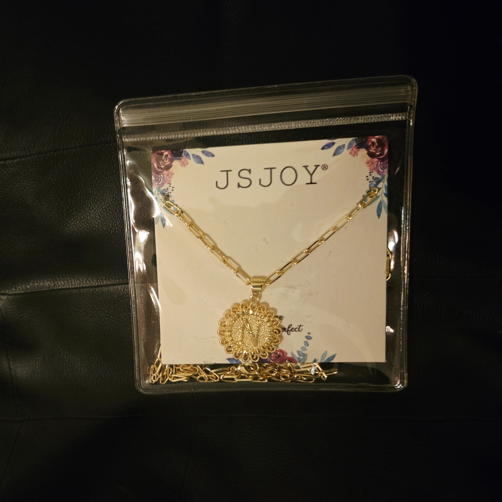 INITIAL N PAPERCLIP STYLE NECKLACE